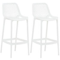 BARHOCKER 2er Set Kunststoff weiß - Weiß, Kunststoff (45/105/53cm) - CLP