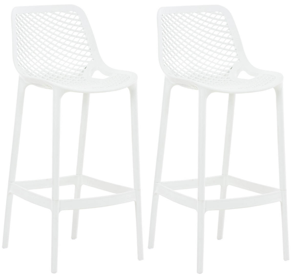 BARHOCKER 2er Set Kunststoff weiß - Weiß, Kunststoff (45/105/53cm) - CLP