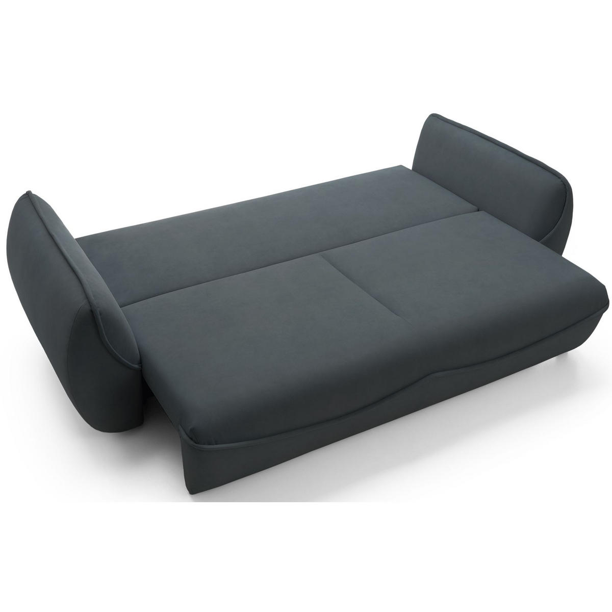 3-SITZER SOFA Cutie Graphit Easy-Clean-Velours - Schwarz, Textil (257/90/114cm) - Selsey
