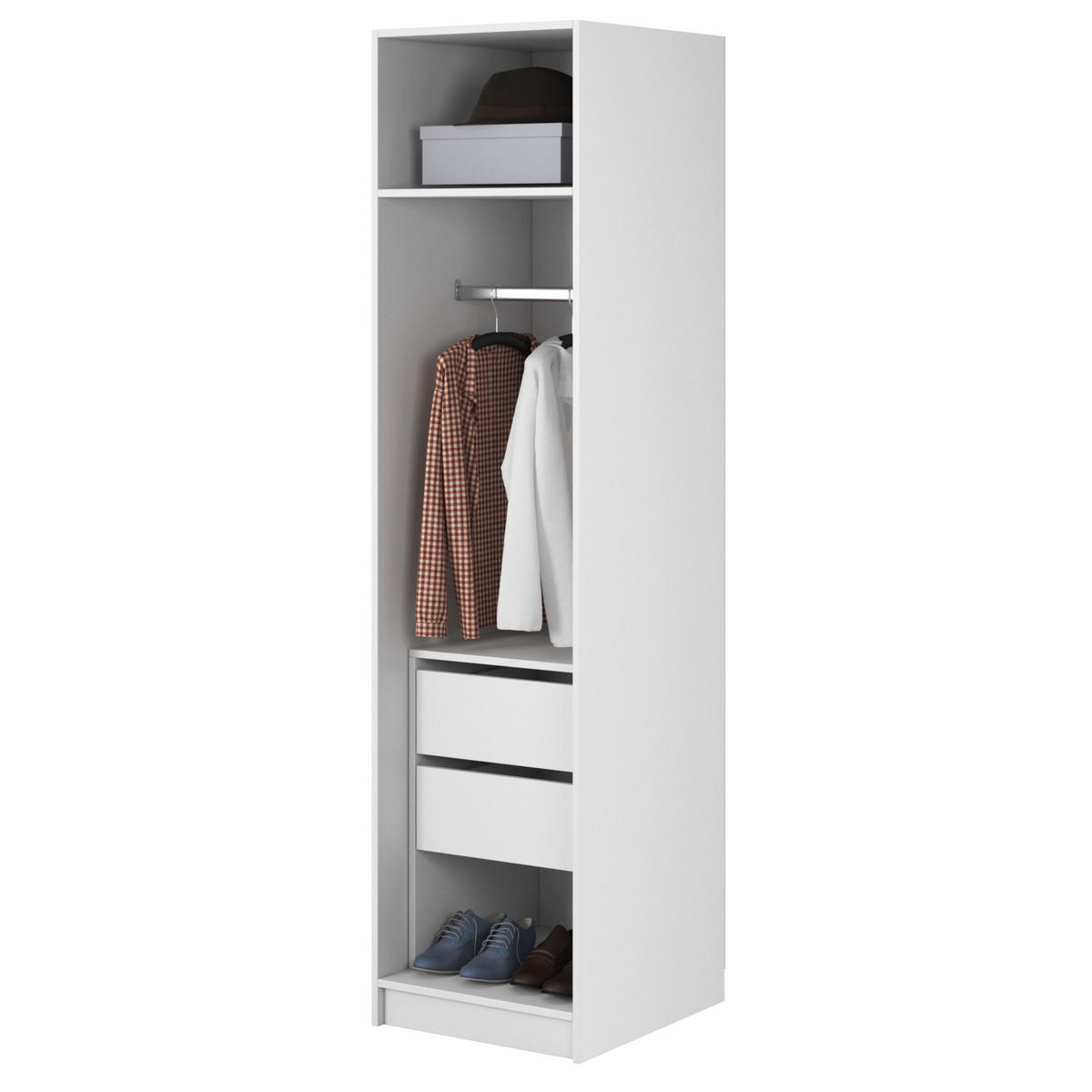 KLEIDERSCHRANK Moonir 50 cm - Goldfarben/Weiß, Holzwerkstoff/Metall (50/200.5/57cm) - Selsey