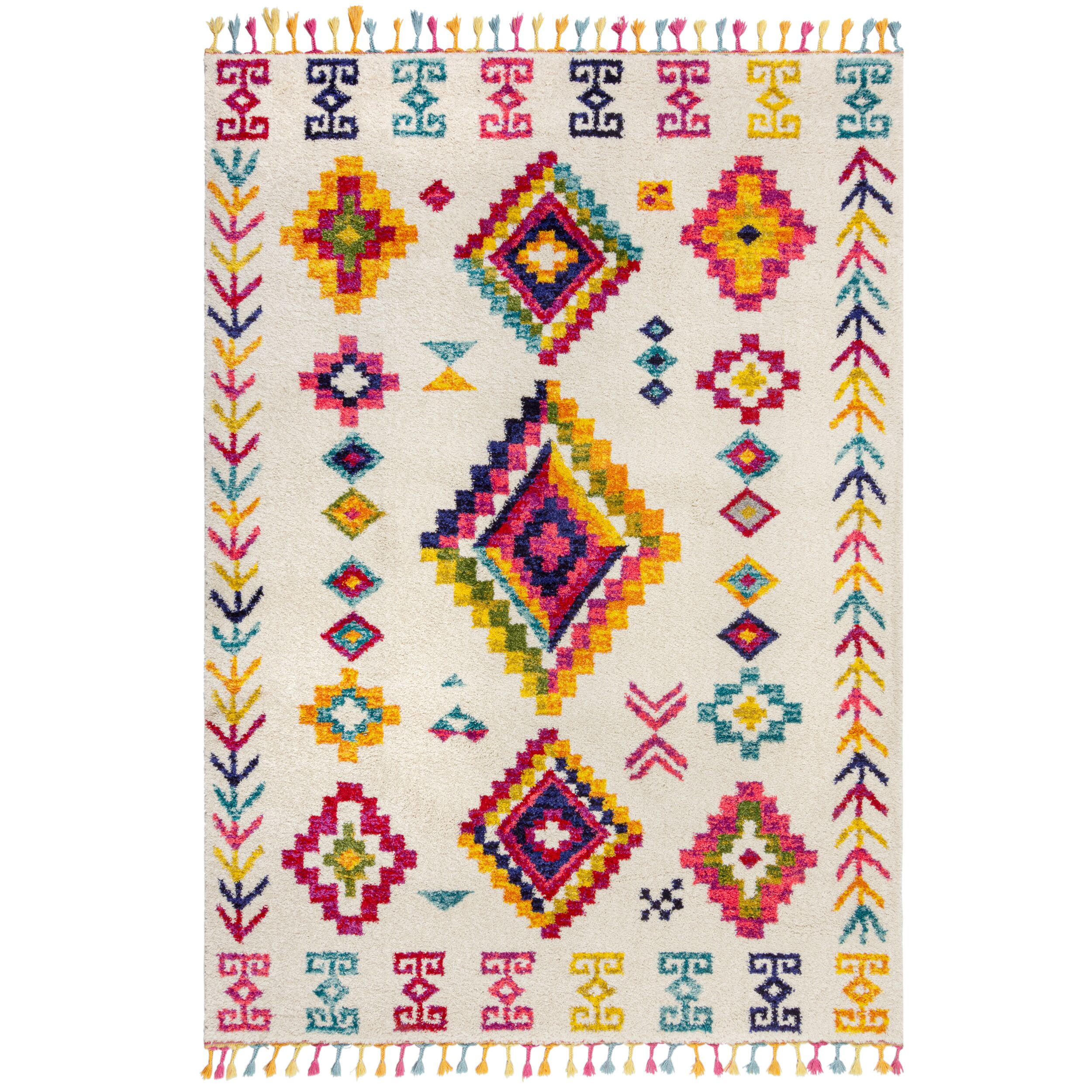 TEPPICH Hochflor Berber-Design, Farbakzente ARUN LIZ, Multi 80x150 cm - Multicolor, Textil (80/150cm) - KADIMA DESIGN