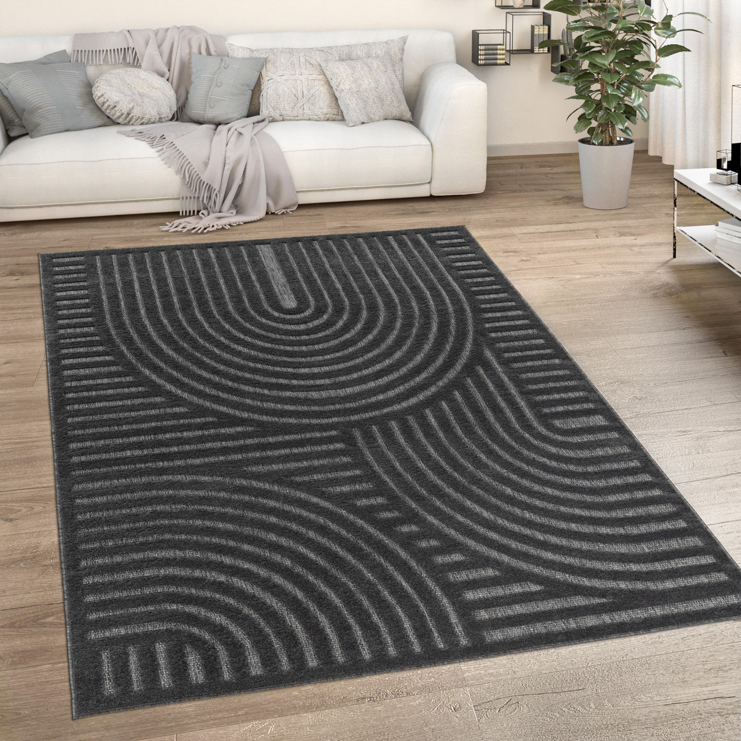 OUTDOORTEPPICH 60/100 cm Livorno 674 - Anthrazit, Textil (60/100cm) - Paco Home