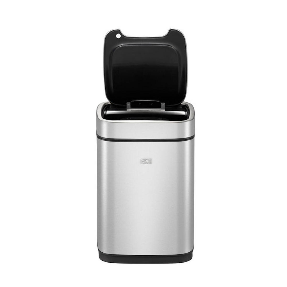 MÜLLEIMER Stilvoller Aus Mattem Edelstahl Mit Sensor & Touch Bedienfeld 6 Liter 31,5 x 21 x 21 cm Silber - Silberfarben, Metall (21/31.5/21cm) - PROREGAL