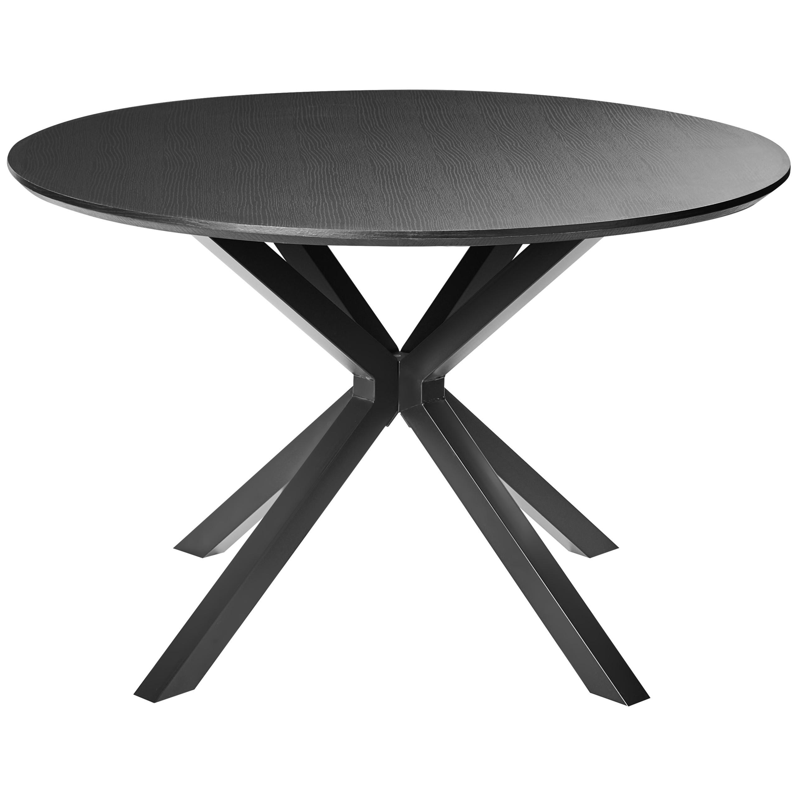 ESSTISCH Schwarz 120/120 cm Fitzroy - Schwarz, Holzwerkstoff (120/120/75cm) - Beliani