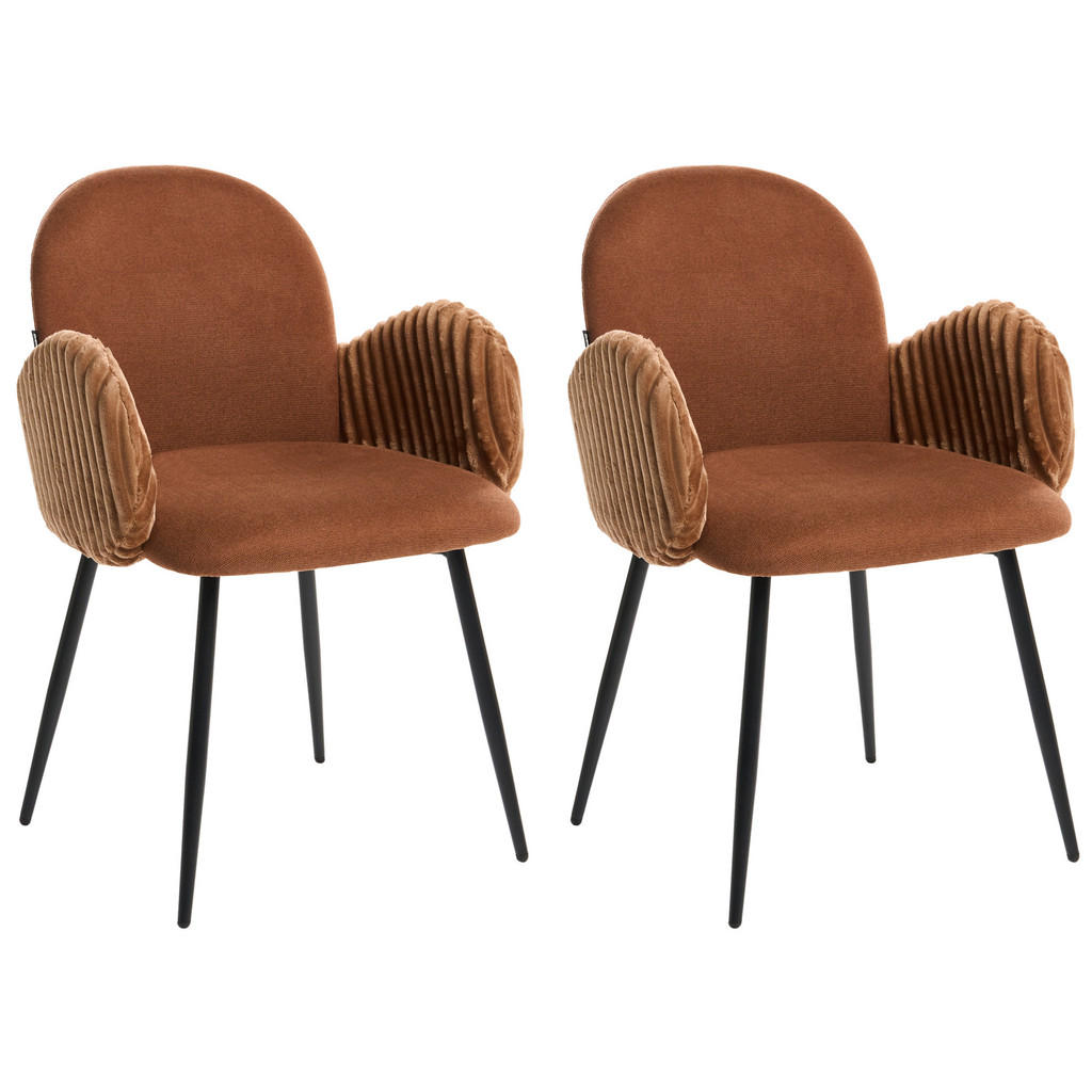 SCAUN DE BUCĂTĂRIE set de 2 textil maro Amity