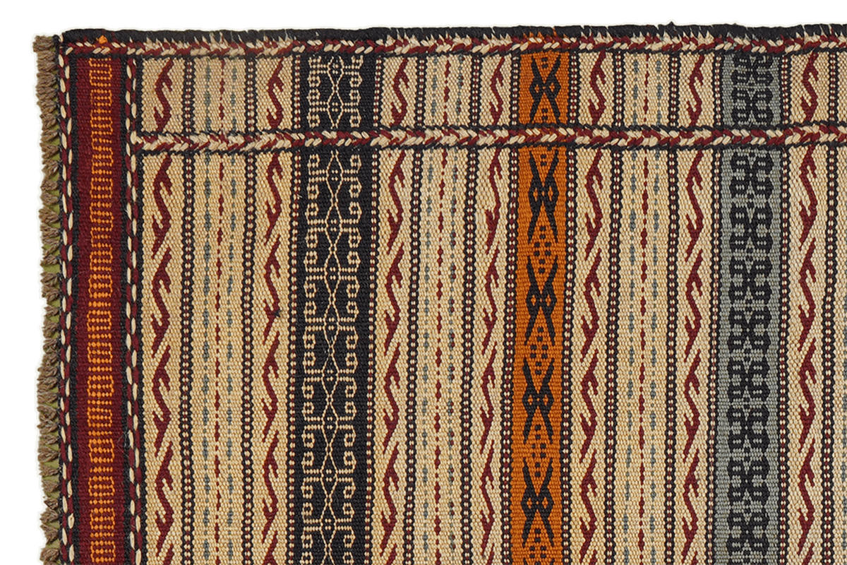 HANDWEBTEPPICH Kelim Kordi Mehrfarbig 150/100 cm Schurwolle - Multicolor, Textil (100/150cm) - Looma