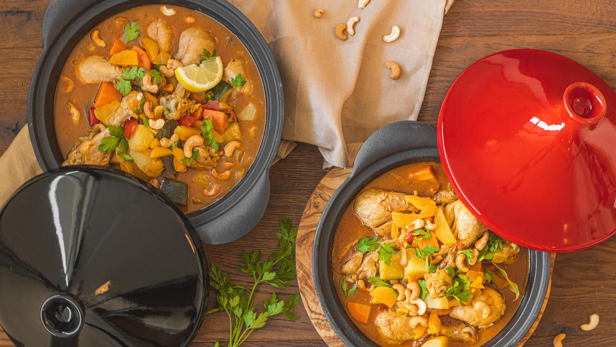 TAGINE Gusseisen - Schwarz ø 30 cm / 3 Liter - ohne Antihaftbeschichtung - Schwarz, Keramik (30cm) - Blackwell