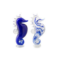 BRIEFBESCHWERER SEAHORSE (2ER SET) - Blau, Glas (10.4/11.2/20cm) - J-Line