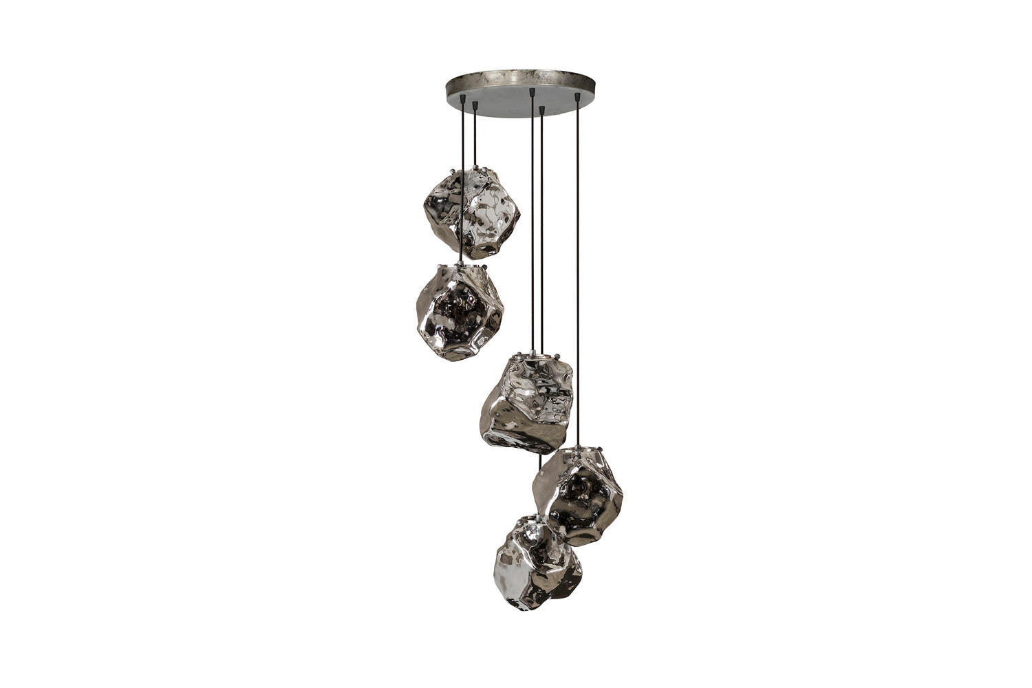 HÄNGELAMPE EDESSA Silber Glas - Silberfarben, Glas (50/50/150cm) - KAWOLA