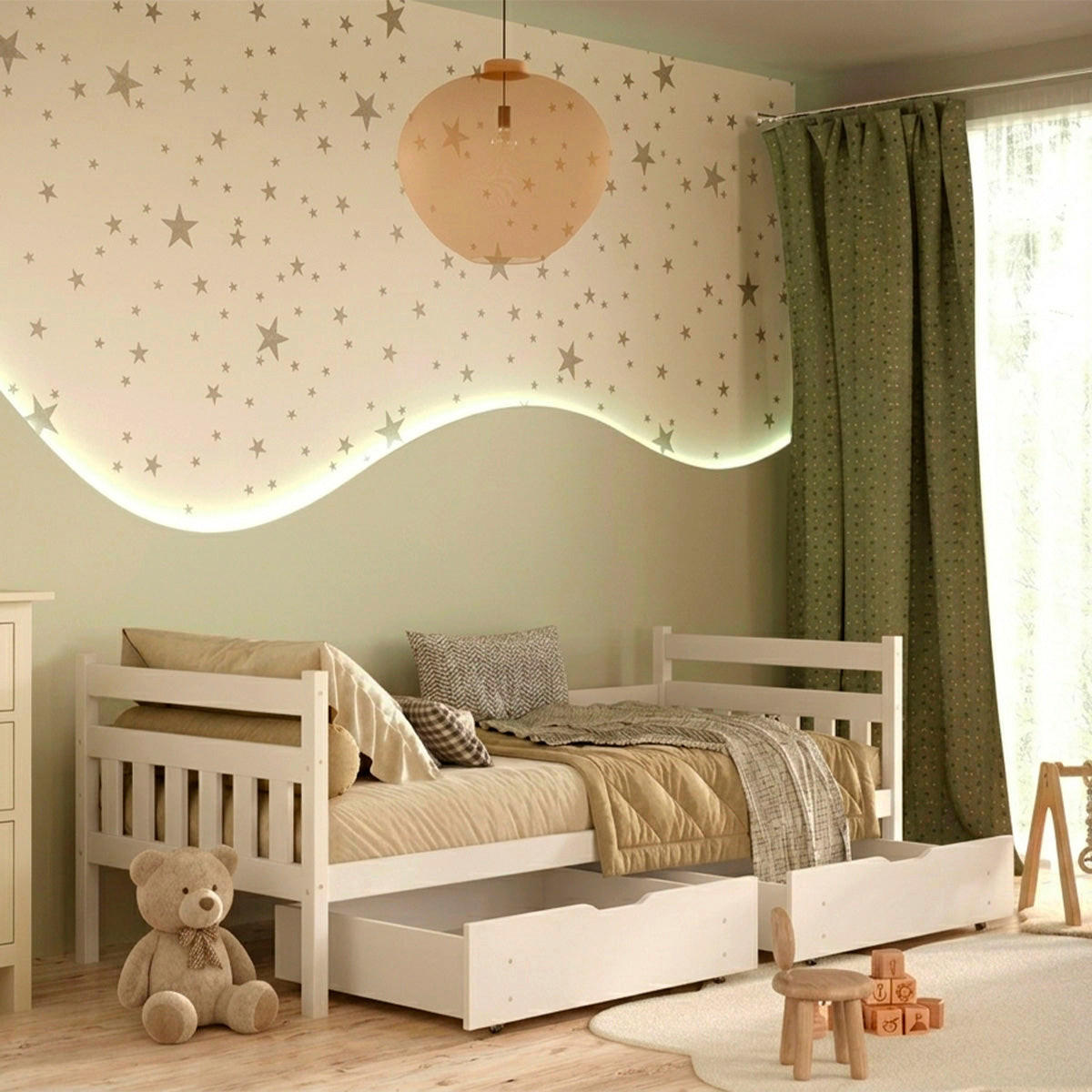 BETT 90/200 David Weiß - Weiß, Holz (90/200cm) - Petits-meubles