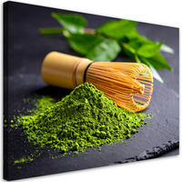 LEINWANDBILD Matcha Tee 90x60cm - Grün, Textil (90/60cm) - Feeby