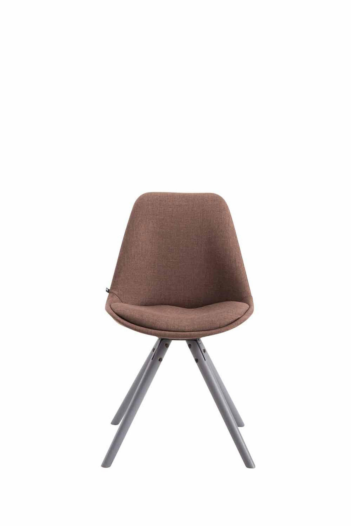 STUHL Stoff braun - Braun/Grau, Holz/Textil (48/84/56cm) - CLP