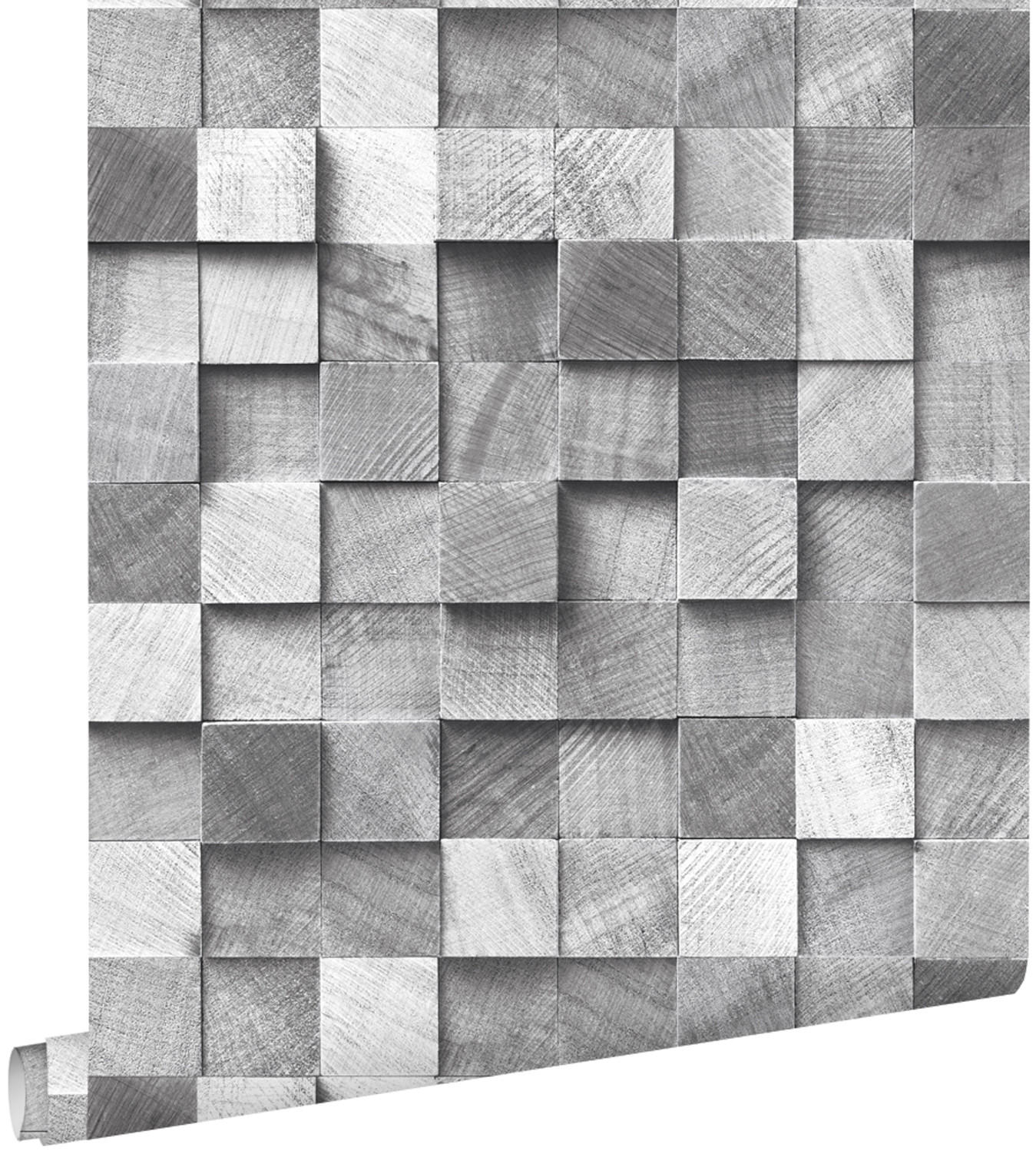 TAPETE 3D Holzoptik 53 cm x 10.05 m - Grau, Papier (53/1000cm) - ESTAhome