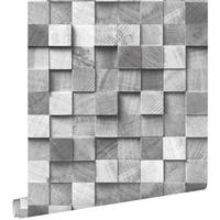 TAPETE 3D Holzoptik 53 cm x 10.05 m - Grau, Papier (53/1000cm) - ESTAhome