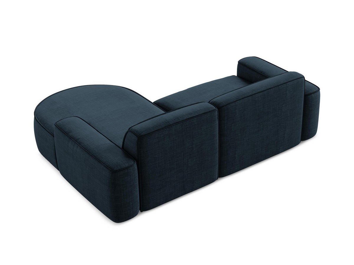 ECKSOFA Links Strukturstoff Grün - Schwarz/Olivgrün, Holzwerkstoff/Kunststoff (224/166cm) - LaMiaSofa