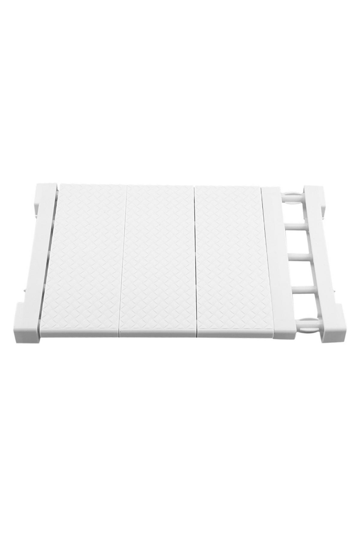 SCHRANK-SPANNREGAL aus ABS-Kunststoff, Kohlenstoffstahl in Weiß Verstellbares 38-55cm - Weiß, Kunststoff (24/38/1.5cm) - Livingandhome