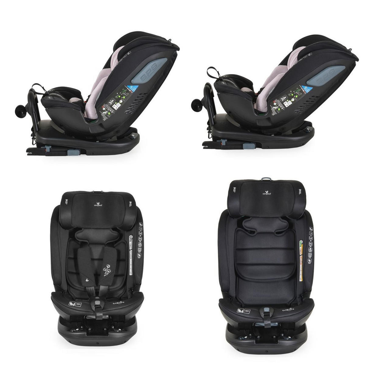 KINDERSITZ Gravity i-Size rosa (40-150cm) Sitz drehbar, Kopfstütze, Isofix - Rosa, Kunststoff (44/61/53cm) - Cangaroo