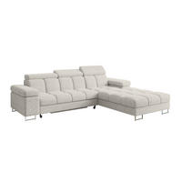 ECKSOFA mit Schlaffunktion Ottomane Rechts COMA L 271x203x79 Hellgrau Tissu - Hellgrau, Holzwerkstoff/Textil (203/271cm) - ALTDECOR