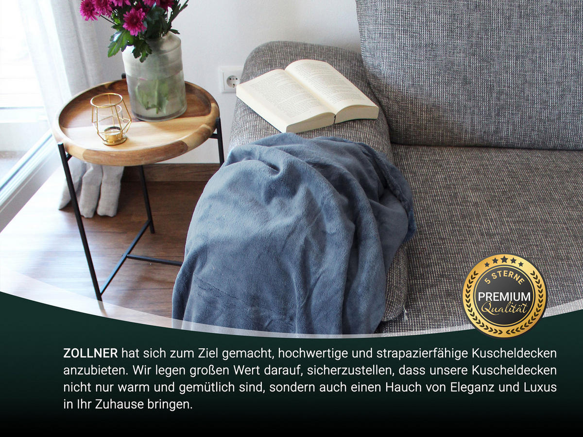 KUSCHELDECKE, 150x200 cm, 100% Polyester, Blau - Blaugrau, Textil (150/200cm) - Zollner