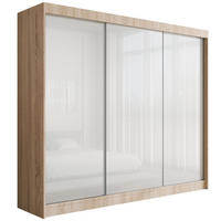 KLEIDERSCHRANK PEKA - 250 cm - Sonoma Eiche|Weiß - Weiß/Sonoma Eiche, Holzwerkstoff (250/215/61cm) - ALTDECOR
