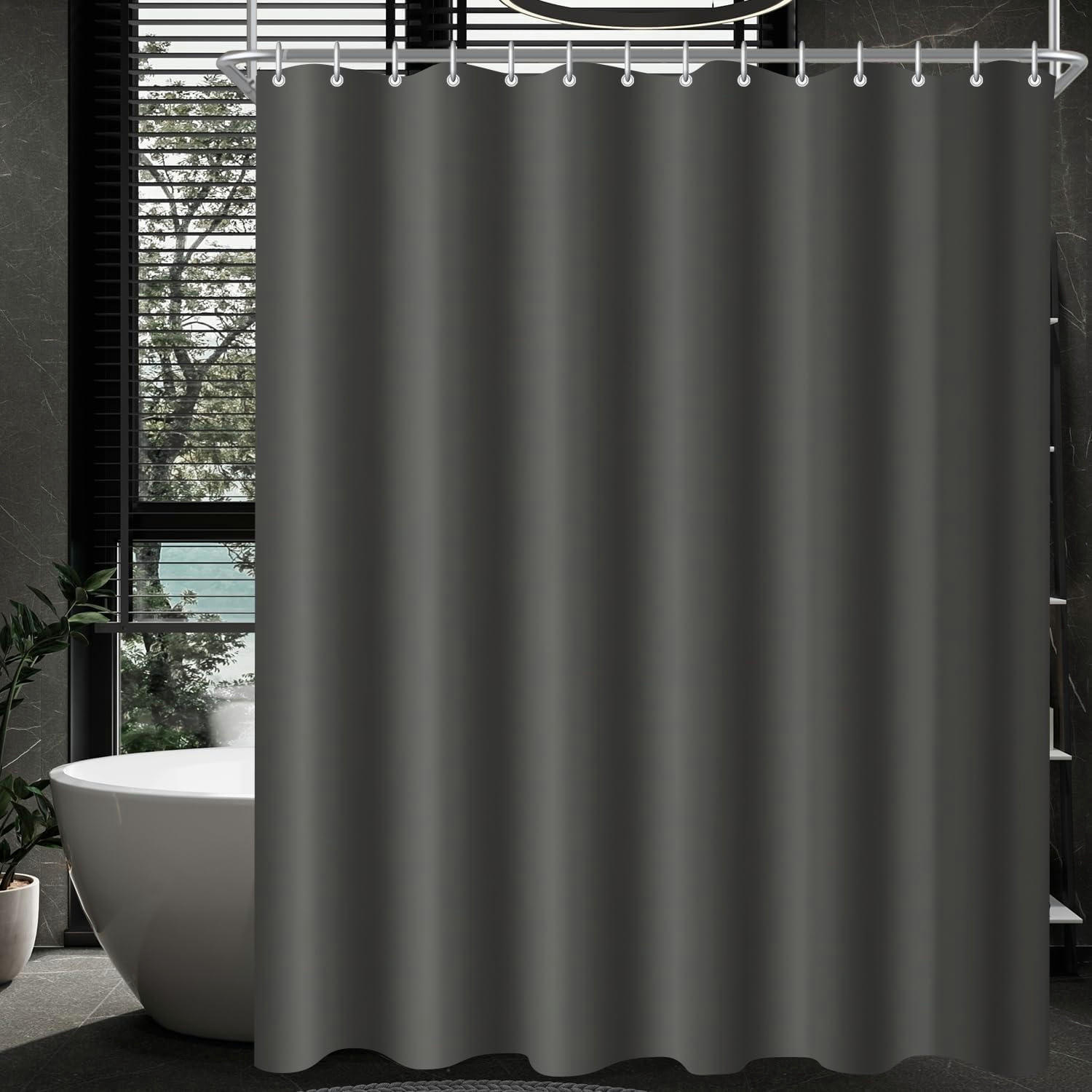 DUSCHVORHANG Dunkelgrau 220 x 200 cm - Anthrazit, Textil (220/200cm)