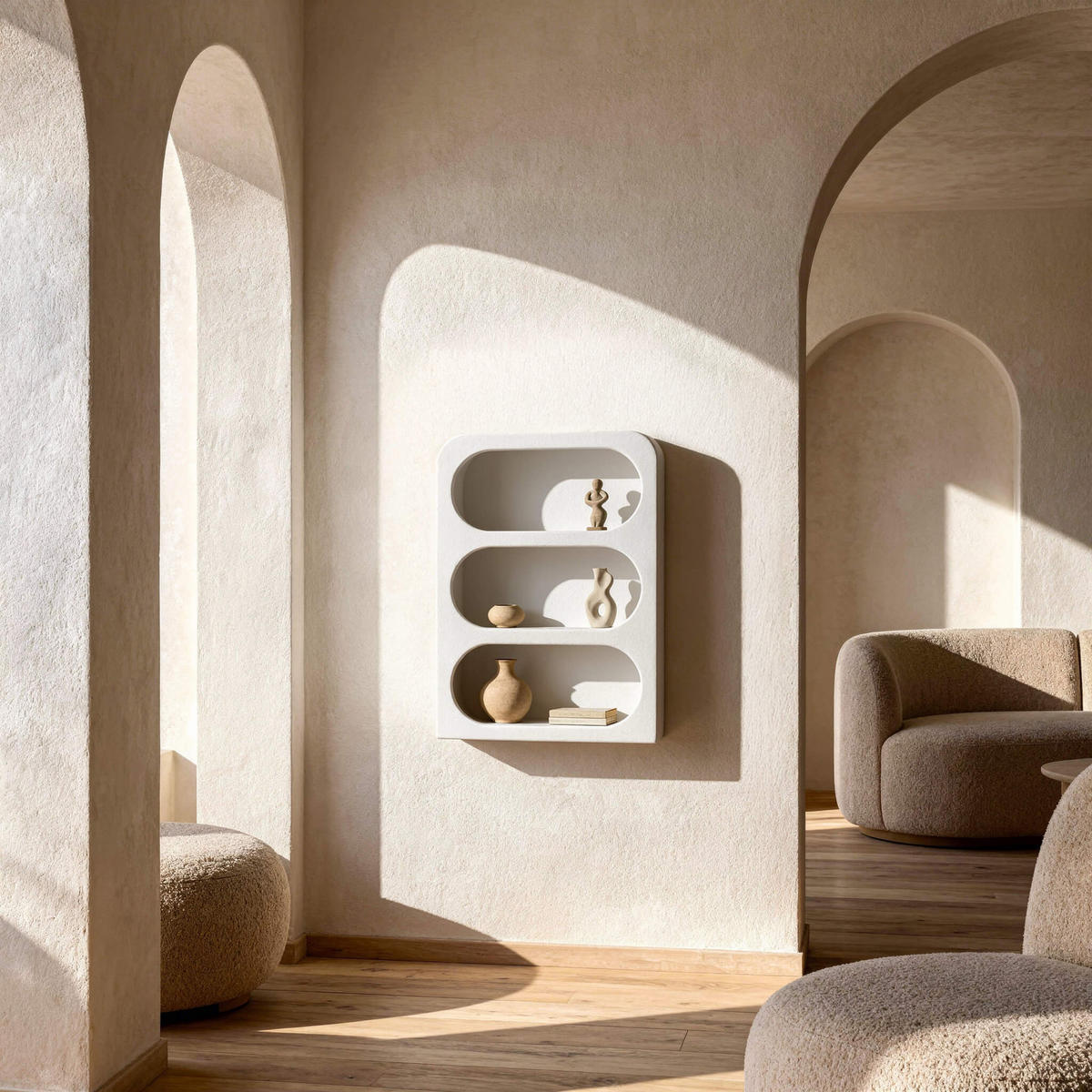 WANDREGAL Selene 40.5/14/50.5 cm - Weiß, Holzwerkstoff (40.5/50.5/14cm) - Mobili Rebecca