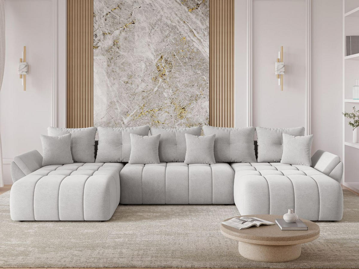 ECKSOFA Decor U Grau - Grau, Holz/Textil (382/192cm) - Graingold