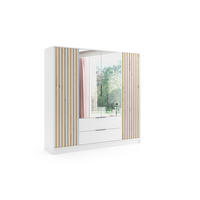 KLEIDERSCHRANK NERA - 200 cm - Weiß|Eiche Artisan - Weiß/Eiche Artisan, Holzwerkstoff (200/200/51cm) - ALTDECOR