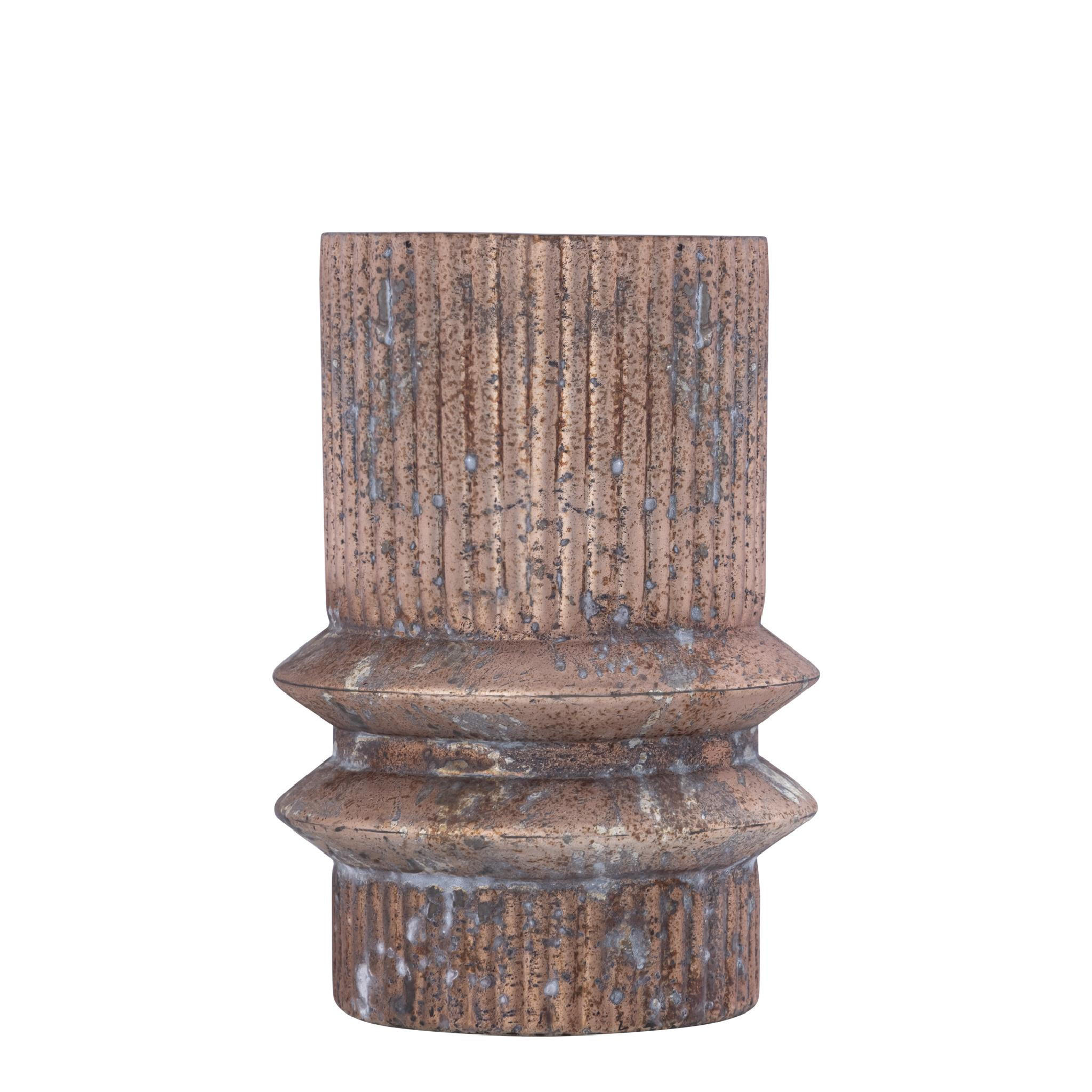 WINDLICHT Koi Braun 16/16/25cm - Braun, Glas (16/25/16cm) - PTMD Collection