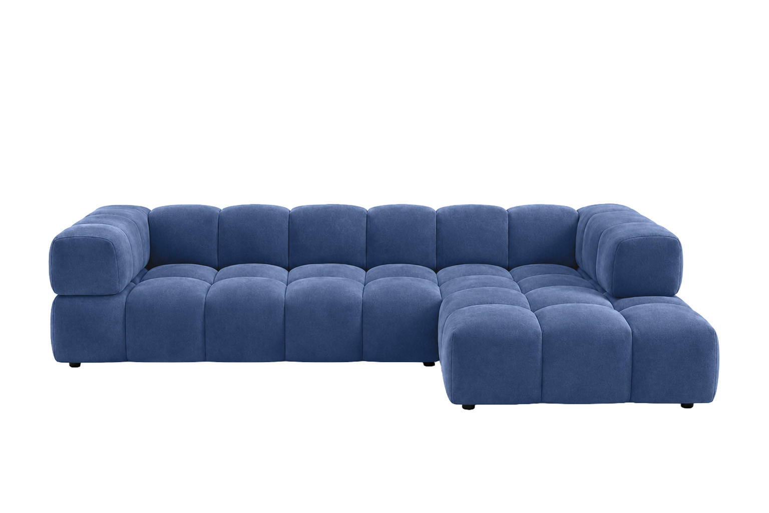 ECKSOFA L-Form, Veloursstoff Bluvel, Tintenblau, Rechts, Averro XL - Blau, Holz (320/150cm) - Kaiser Möbel