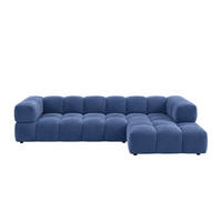 ECKSOFA L-Form, Veloursstoff Bluvel, Tintenblau, Rechts, Averro XL - Blau, Holz (320/150cm) - Kaiser Möbel
