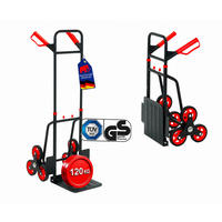 TREPPENSTEIGER Sackkarre Taurus 120 113x38x55cm Traglast 120kg Griff, Klappbar, Stahl Rot-Schwarz - Schwarz, Metall (55/38/113cm) - PROREGAL