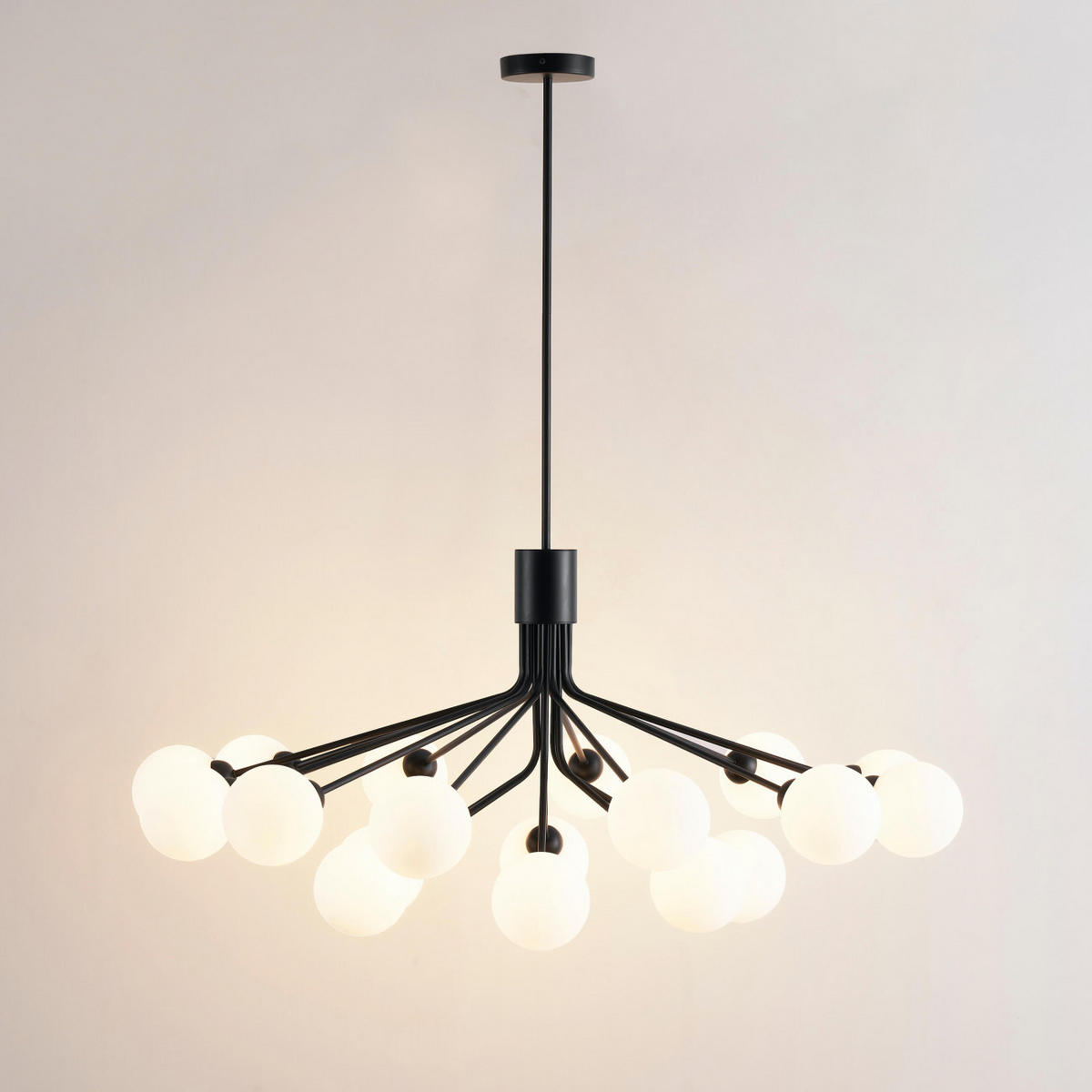 KRONLEUCHTER Audrey, Schwarz und weiß, 50cm - Weiß, Glas (50/110/50cm) - KOSILUM