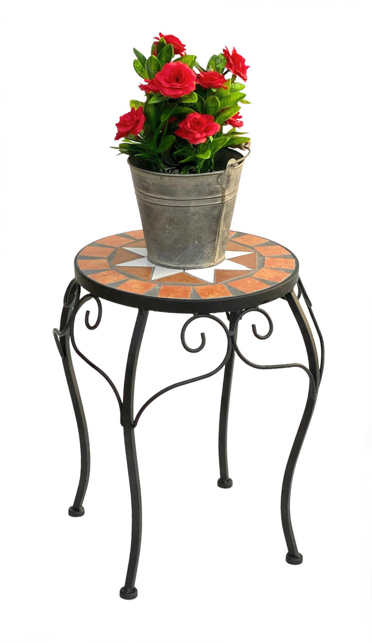 BLUMENHOCKER Merano 37 cm Rund - Schwarz, Metall (26/37/26cm) - DanDiBo
