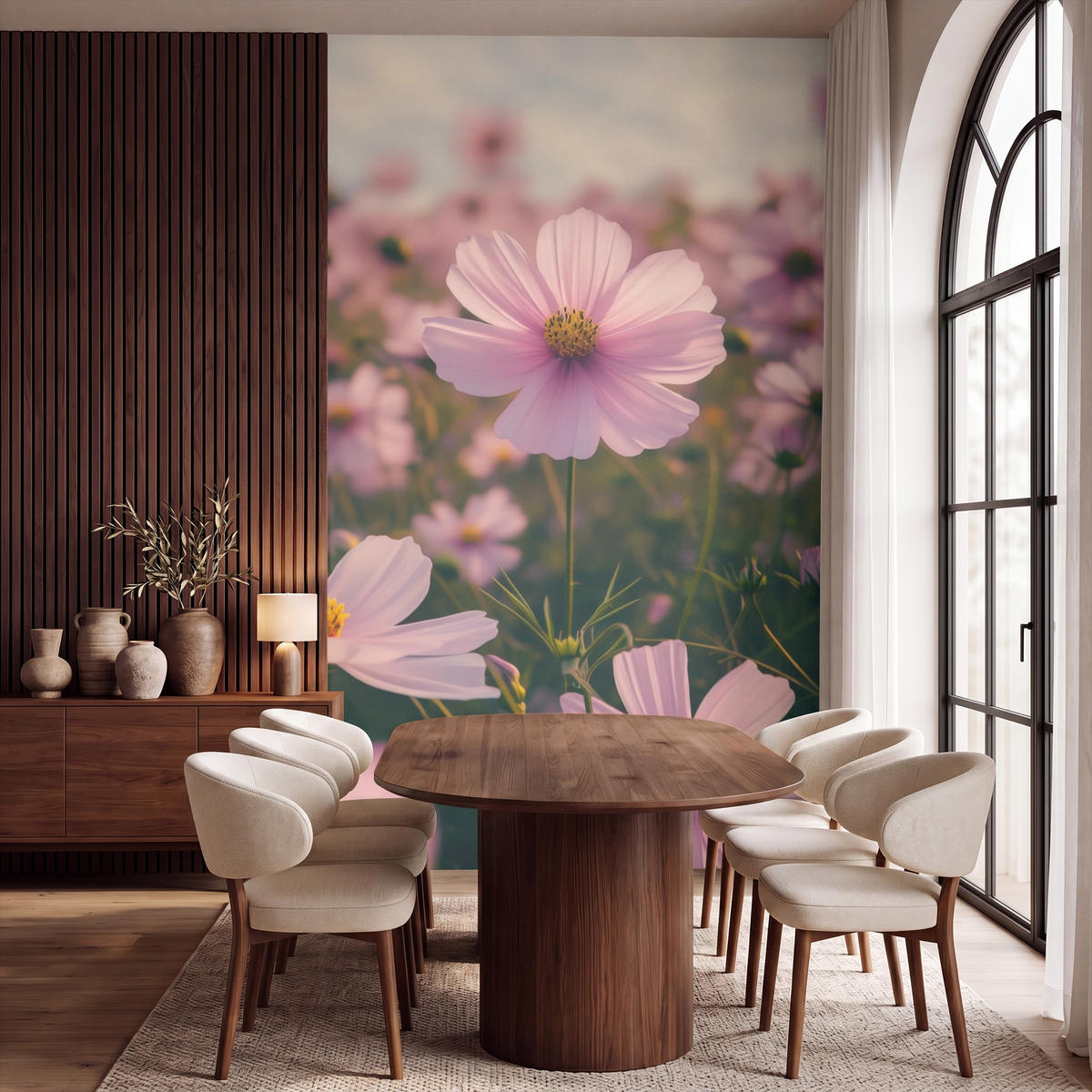 TAPETE - Blumen - Lila - Unscharf - 180x300 cm - Rosa, Papier (180/300cm) - OnlyWow