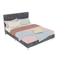 POLSTERBETT 140/200 cm DE-32955 mit Karosteppung-Kopfteil und Matratze Grau - Grau, Metall (140/200cm) - ComfortXL
