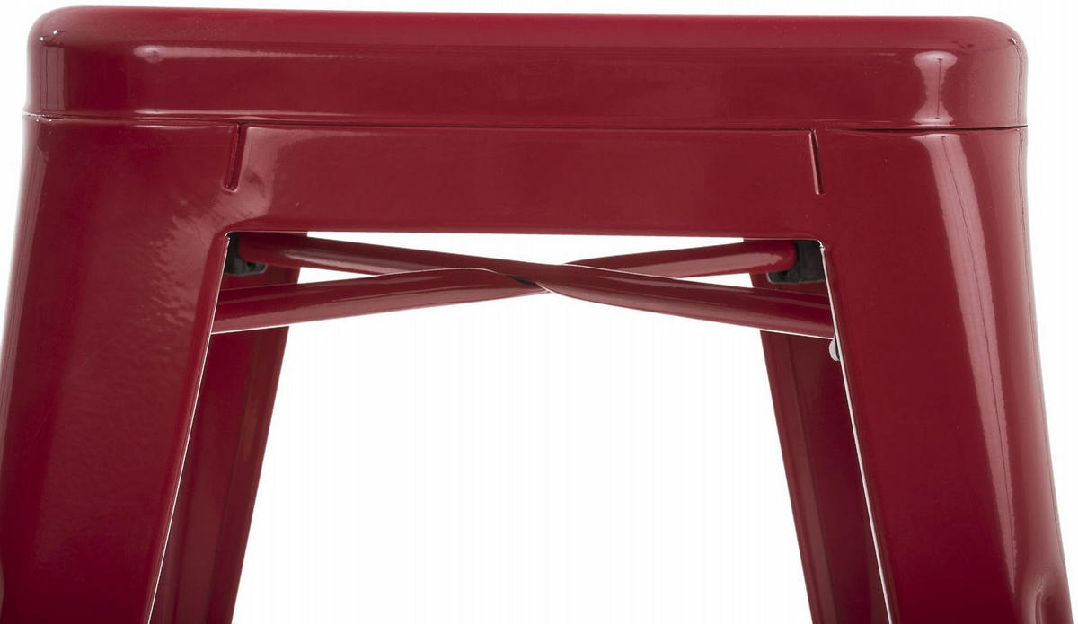 SITZHOCKER 4er Set Arvida rot - Rot, Metall (40/46/40cm) - TPFLiving