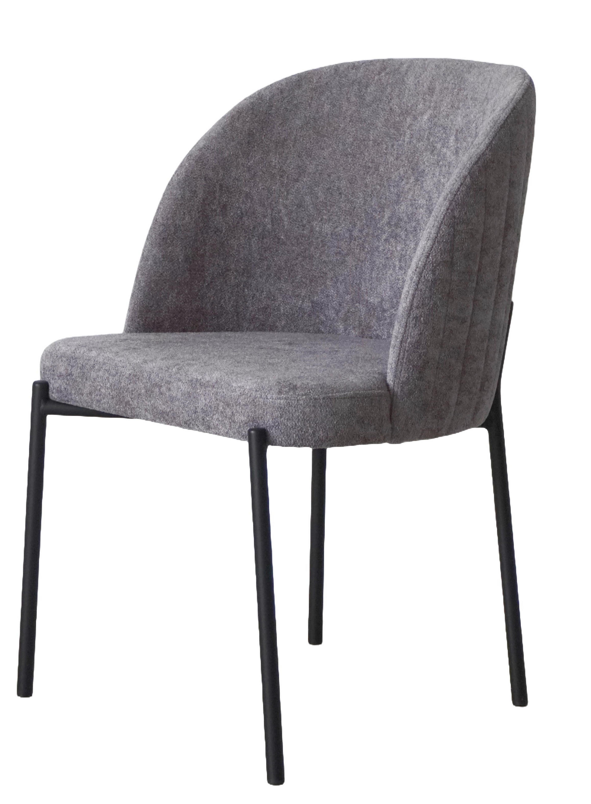 STUHL Kris bouclé grau - Schwarz/Grau, Textil/Metall (53/84/53cm) - INKA furniture