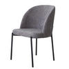 STUHL Kris bouclé grau - Schwarz/Grau, Textil/Metall (53/84/53cm) - INKA furniture