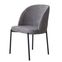 STUHL Kris bouclé grau - Schwarz/Grau, Textil/Metall (53/84/53cm) - INKA furniture