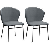 ESSZIMMERSTÜHLE 2er-Set DE-13308 Leinenoptik & stabile Stahlbeine Grau - Grau, Metall (55/80/52cm) - ComfortXL