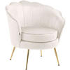 ARMLEHNENSTUHL Samt creme - Goldfarben/Creme, Textil/Metall (74/76/60cm) - CLP