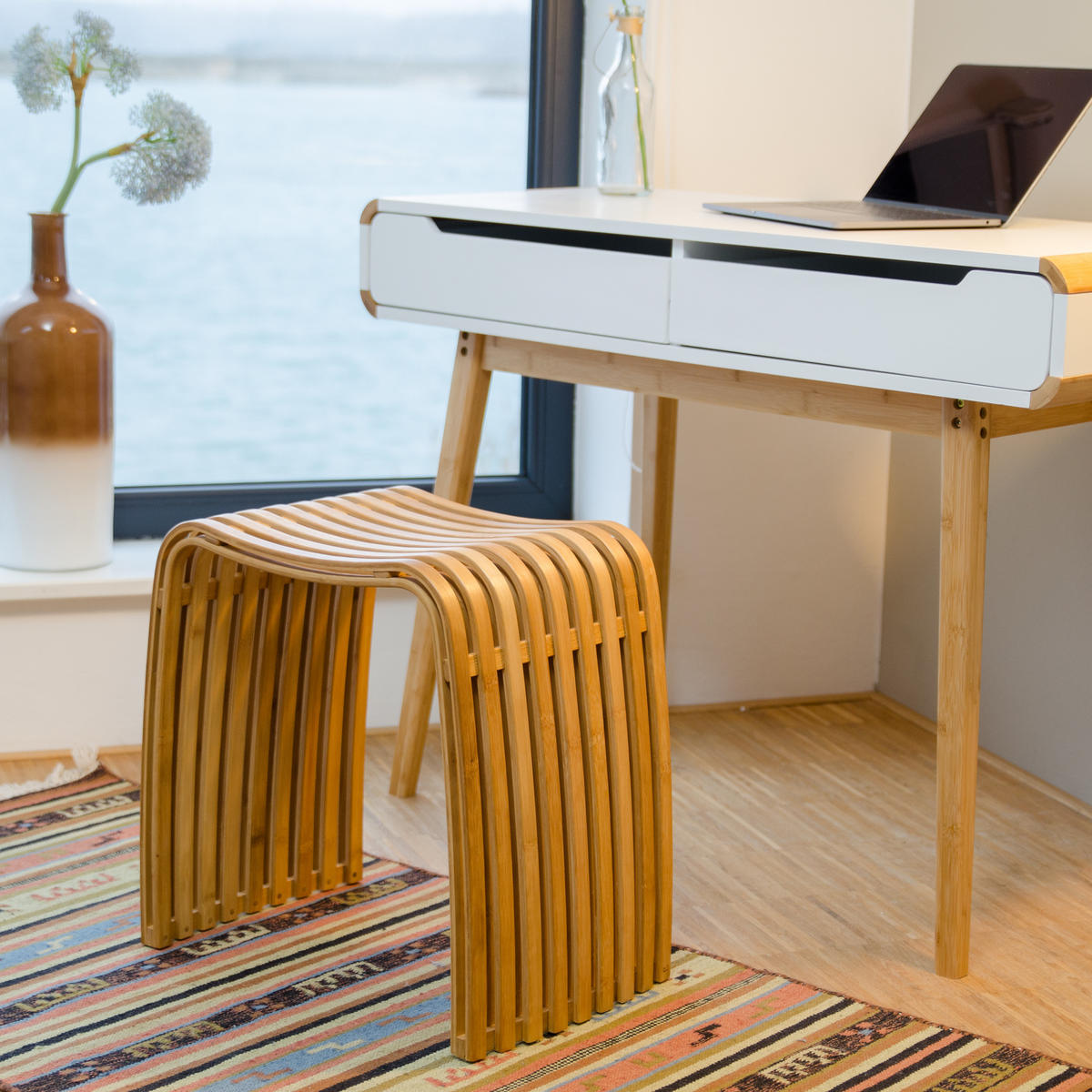 SKRIŇOVÝ hoker - svetlohnedá, drevo (45/46/31cm) - Relaxdays