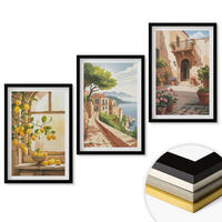WANDBILDER 3er-Set - 40x60 cm Schwarzer Rahmen - Zitrusfrüchte in der Küchenmeerstadt - Schwarz, Kunststoff (40/60cm) - ArtPrintCave