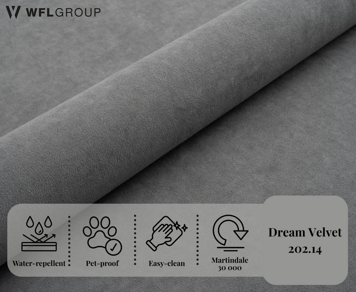 POLSTERBETT Harmony mit Bettkasten, Grau Samt 140x200 cm - Birkefarben/Schwarz, Holzwerkstoff/Kunststoff (140/200cm) - WFL GROUP