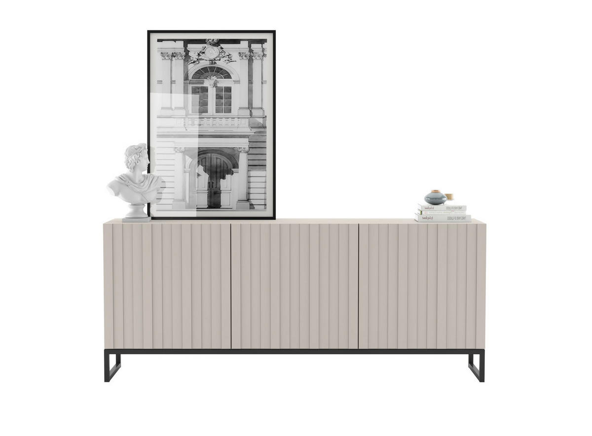 KOMMODE Elpis 3D Kaschmir Matt mit metallrahmen Glamour 168 cm - Kaschmir, Holzwerkstoff (168/72/36.5cm) - Meble Lindner