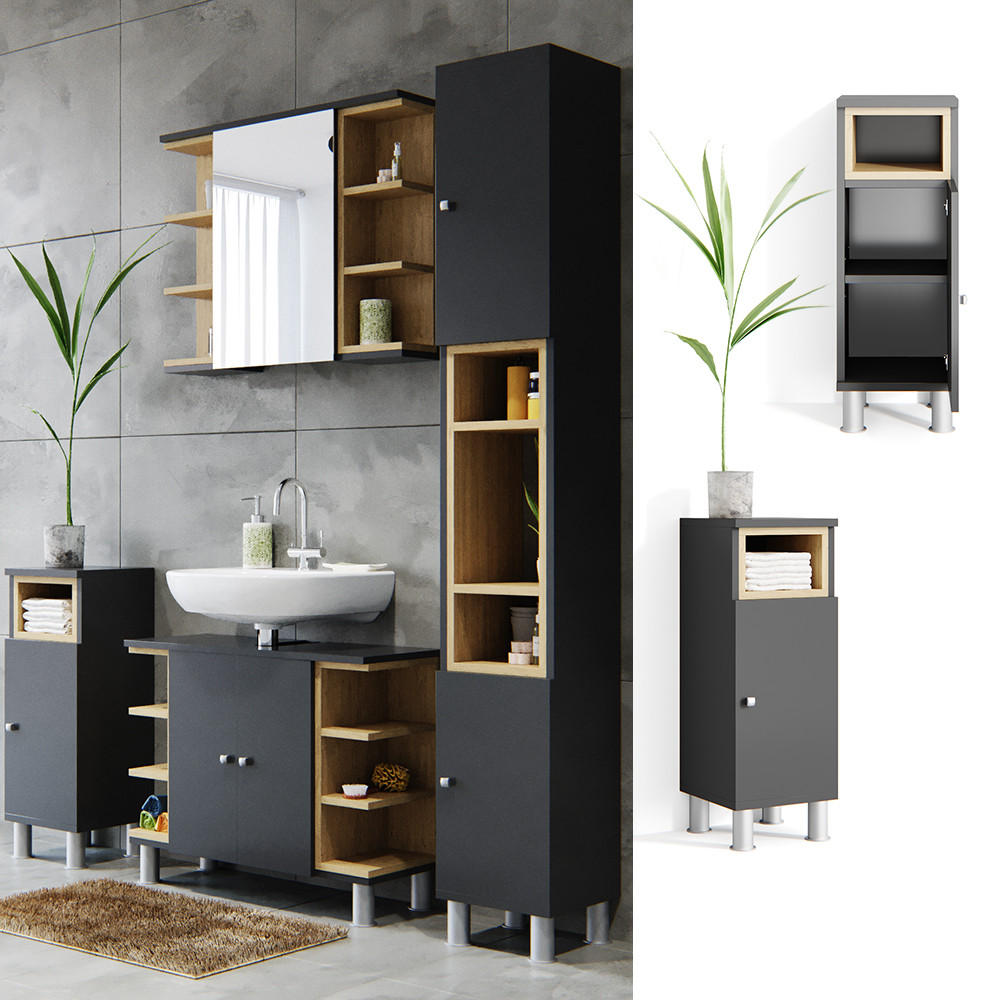 MIDISCHRANK Aquis Anthrazit 30 x 71.8 cm - Anthrazit, Holzwerkstoff (30/81.8/30cm) - Vicco