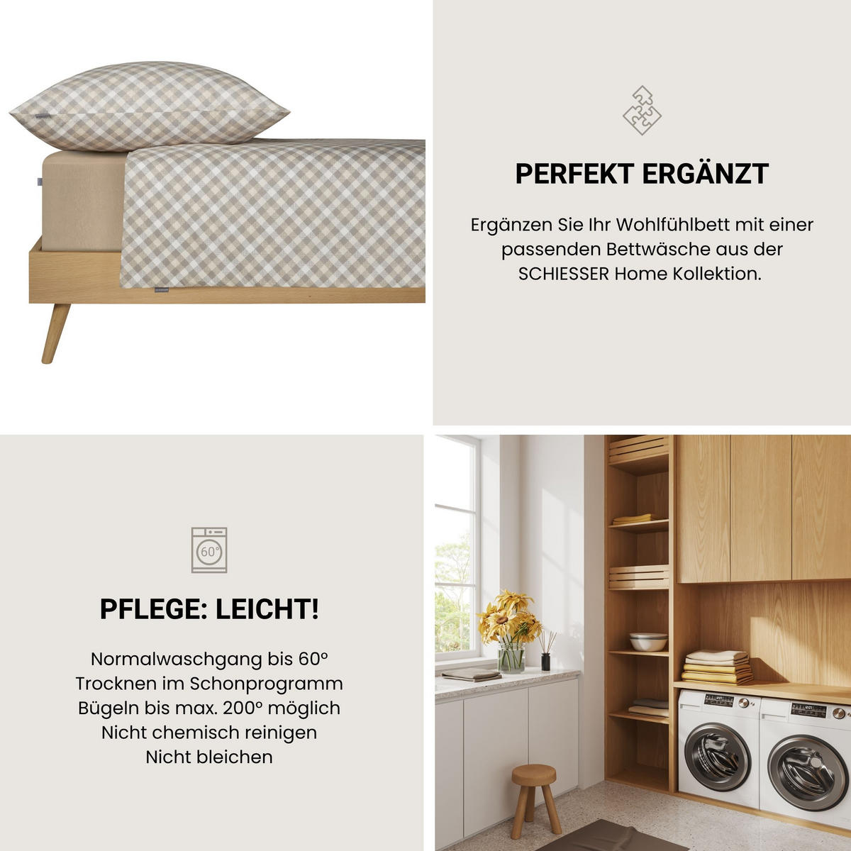 SPANNBETTLAKEN Flexi 95 % Baumwolle, 5 % Elasthan 180x200 cm Cappuccino - Cappuccino, Textil (180/200cm) - SCHIESSER