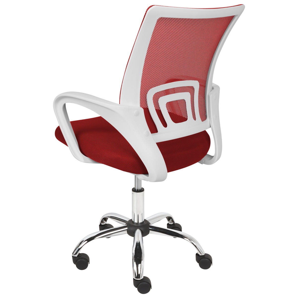 BÜROSTUHL Rot Solid - Rot/Silberfarben, Textil (60/88/60cm) - Beliani