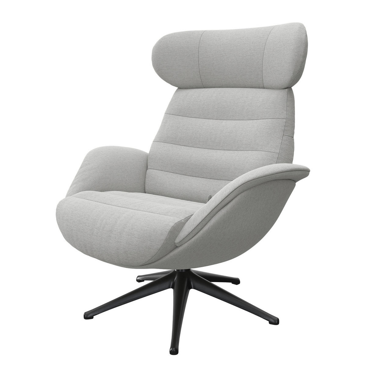 RELAXSESSEL - Hellgrau, Textil/Metall (90/107/90cm) - home24
